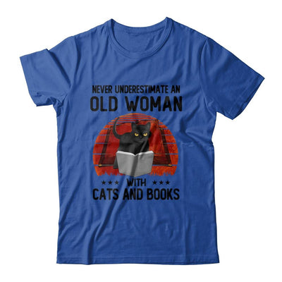Never Underestimate An Old Man With Cats And Books-T-Shirt & Hoodie-Classic T-Shirt-Royal