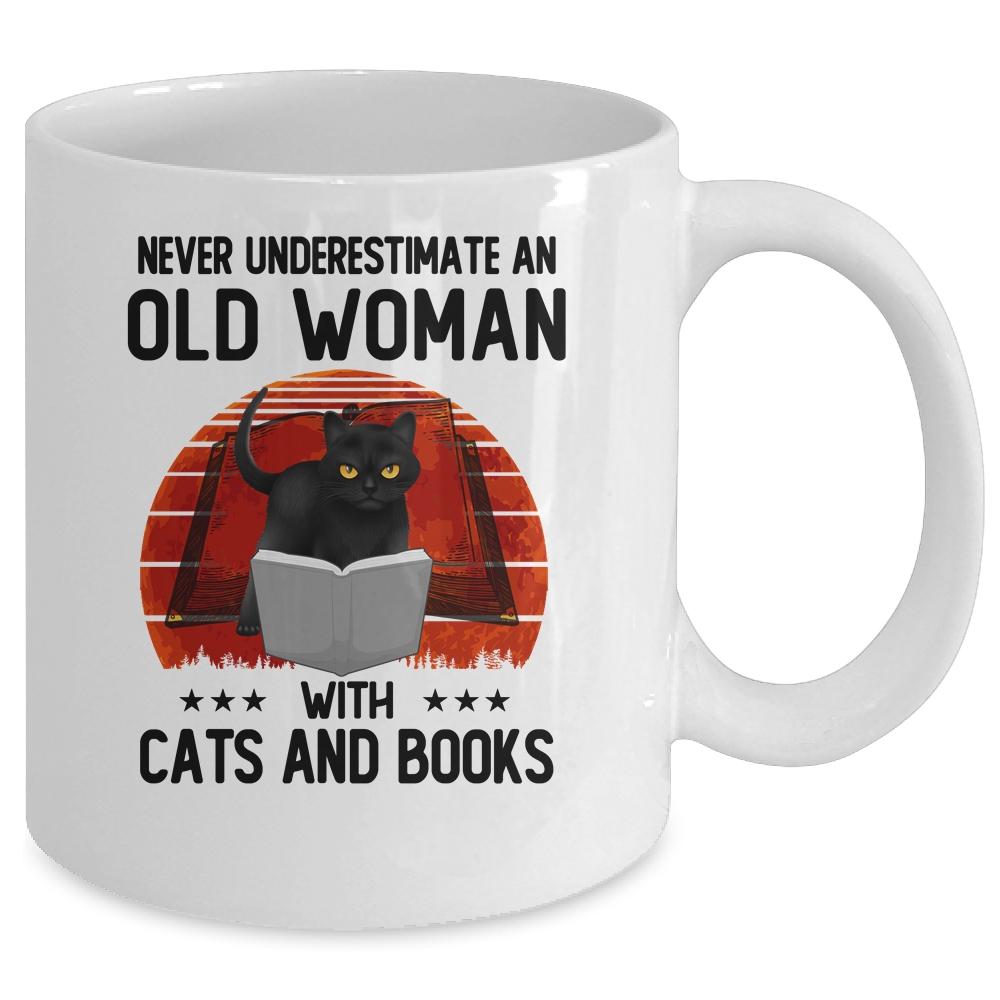 Never Underestimate An Old Man With Cats And Books Mug-Coffee Mug-Mug-White