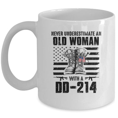 Never Underestimate An Old Woman With A DD-214 Veteran Mug-Coffee Mug-Mug-White