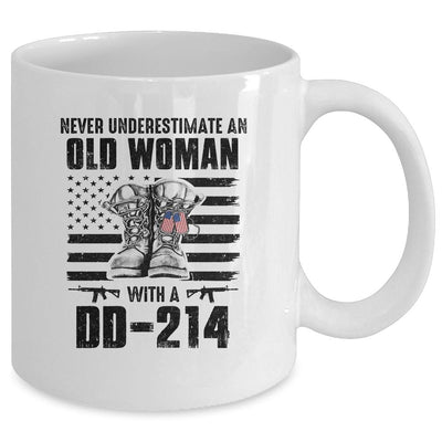 Never Underestimate An Old Woman With A DD-214 Veteran Mug-Coffee Mug-Mug-White