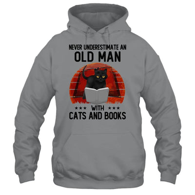 Never Underestimate An Old Woman With Cats And Books-T-Shirt & Tank Top-Pullover Hoodie-Sport Grey