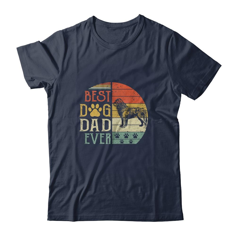 Newfoundland Best Dog Dad Ever Vintage Father's Day Retro-T-Shirt & Hoodie-Classic T-Shirt-Navy