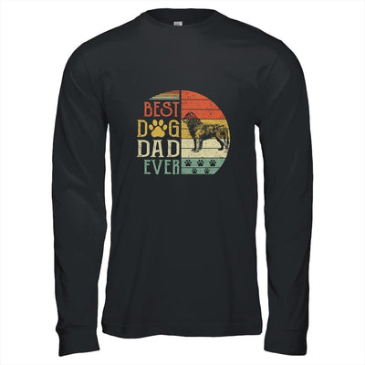 Newfoundland Best Dog Dad Ever Vintage Father's Day Retro-T-Shirt & Hoodie-Long Sleeve T-Shirt-Black