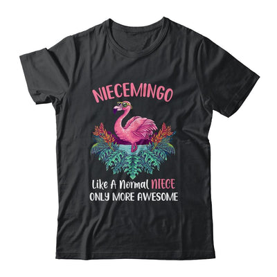 Niecemingo Like An Niece Only Awesome Floral Flamingo Gift-T-Shirt & Hoodie-Classic T-Shirt-Black