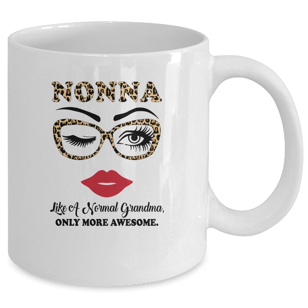 Nonna Like A Normal Grandma Only More Awesome Glasses Face Mug-Coffee Mug-Mug-White
