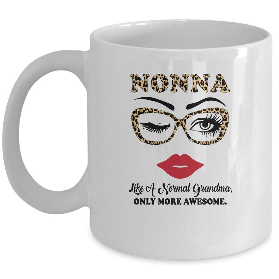 Nonna Like A Normal Grandma Only More Awesome Glasses Face Mug-Coffee Mug-Mug-White