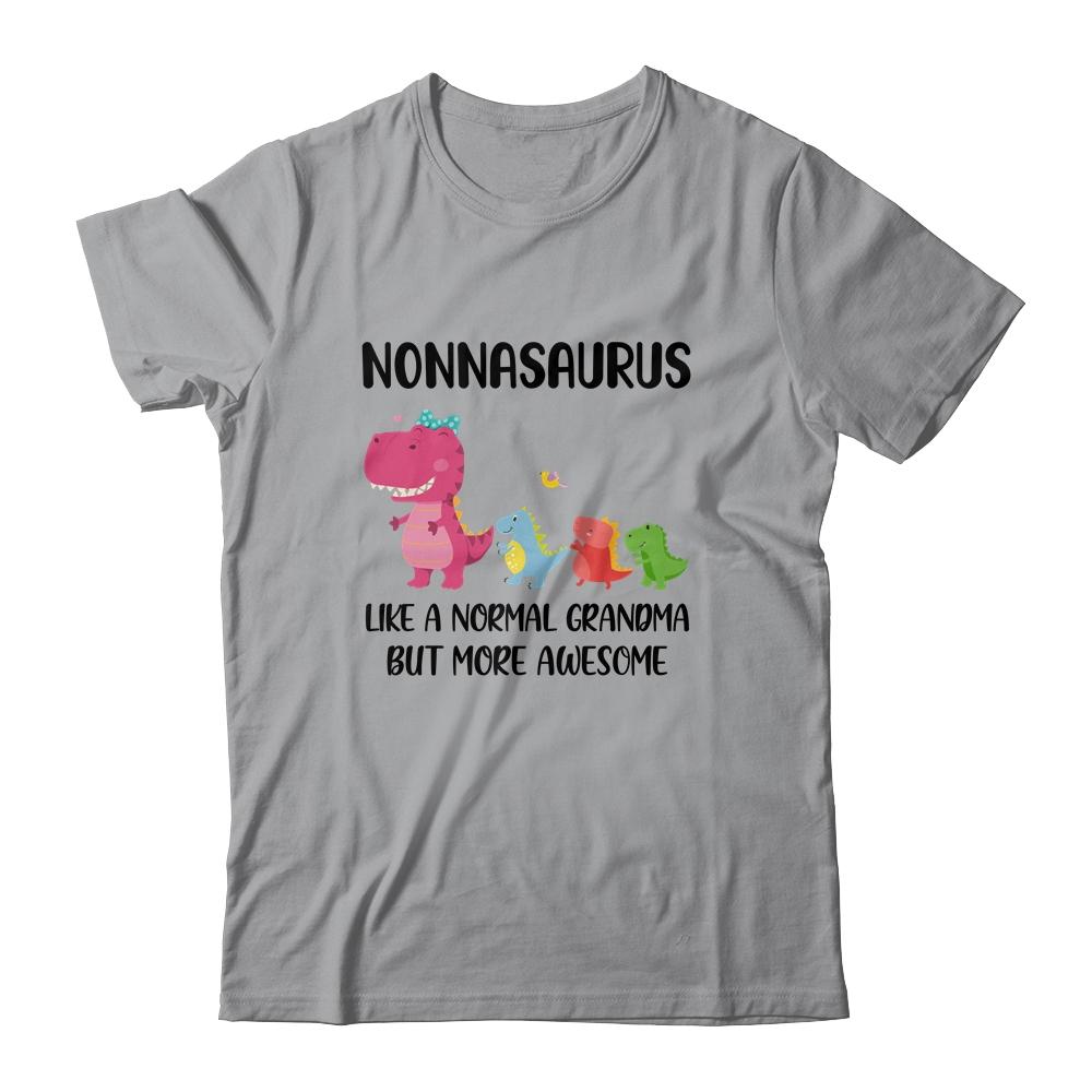 Nonnasaurus Like A Normal Grandma But More Awesome Nonna-T-Shirt & Hoodie-Classic T-Shirt-Sport Grey