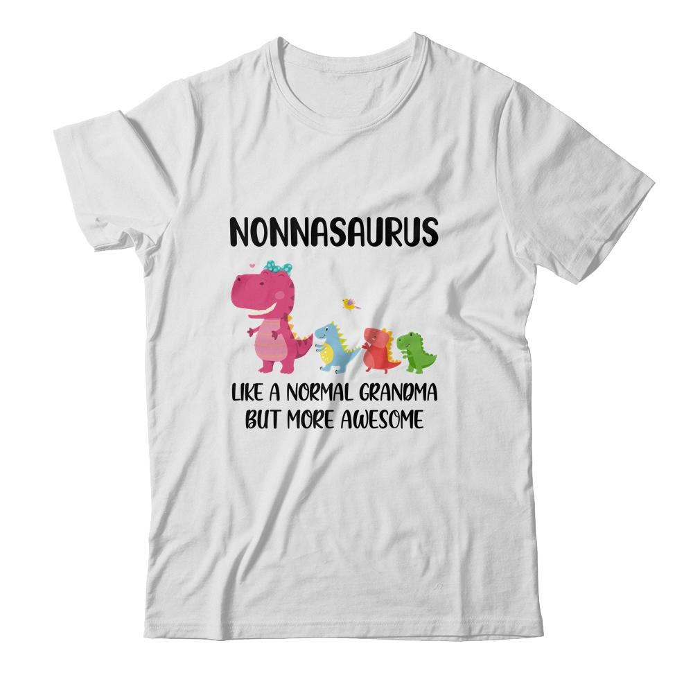 Nonnasaurus Like A Normal Grandma But More Awesome Nonna-T-Shirt & Hoodie-Classic T-Shirt-White