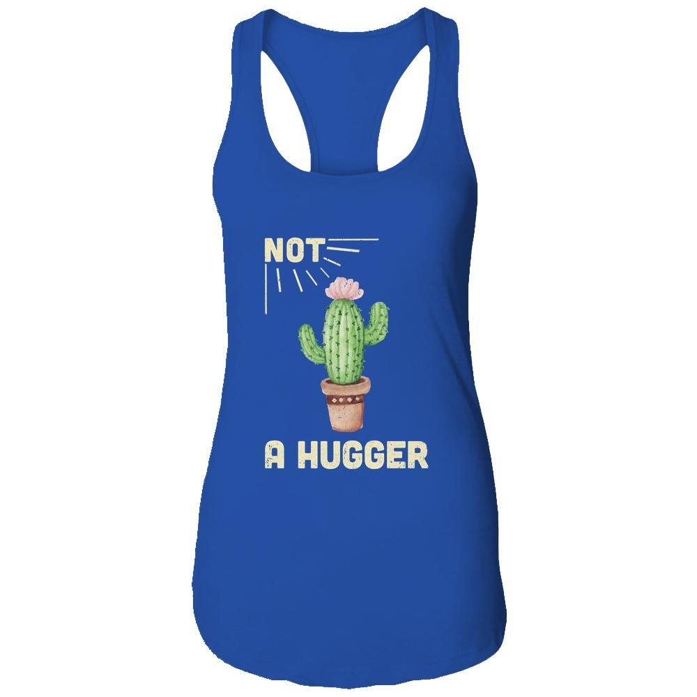 Not A Hugger Cactus Funny Vintage Sarcastic-T-Shirt & Tank Top-Women's Ideal Racerback Tank-Royal