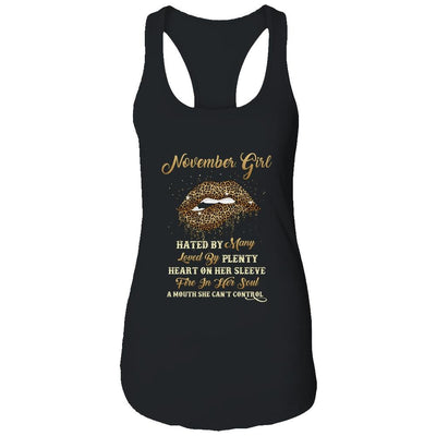 November Girl Birthday Funny Leopard Lips Women-T-Shirt & Tank Top-Women's Ideal Racerback Tank-Black
