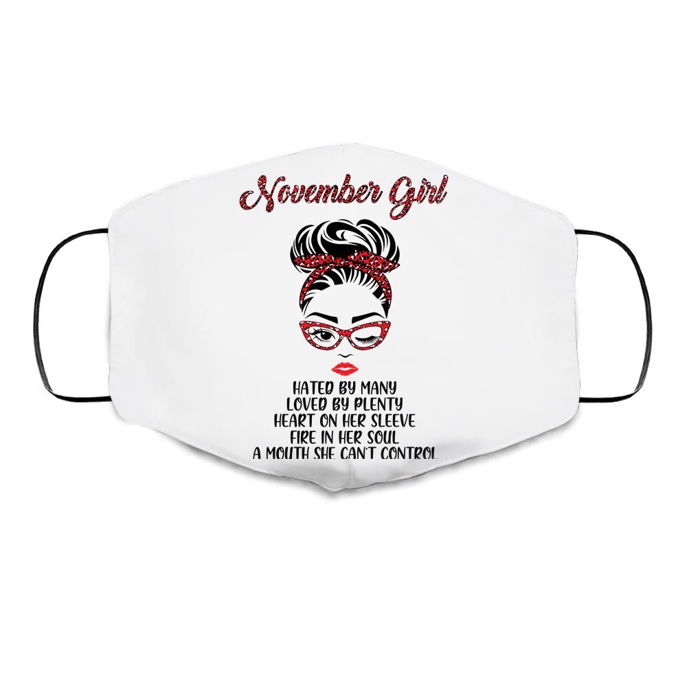 November Girl Hated By Many Loved By Plenty Leopard Women Cloth Face Mask-Cloth Face Mask-Cloth Face Mask-White