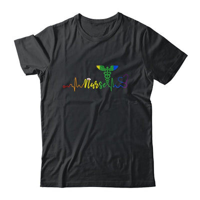 Nurse LGBTQ Gay Pride Rainbow Flag Registered Nursing-T-Shirt & Tank Top-Classic T-Shirt-Black