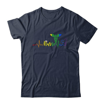 Nurse LGBTQ Gay Pride Rainbow Flag Registered Nursing-T-Shirt & Tank Top-Classic T-Shirt-Navy