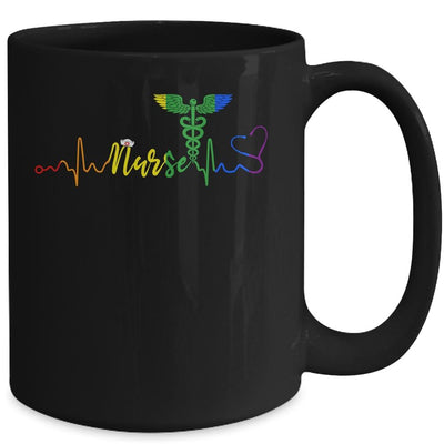 Nurse LGBTQ Gay Pride Rainbow Flag Registered Nursing Mug-Coffee Mug-