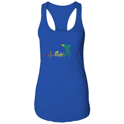 Nurse LGBTQ Gay Pride Rainbow Flag Registered Nursing-T-Shirt & Tank Top-Women's Ideal Racerback Tank-Royal