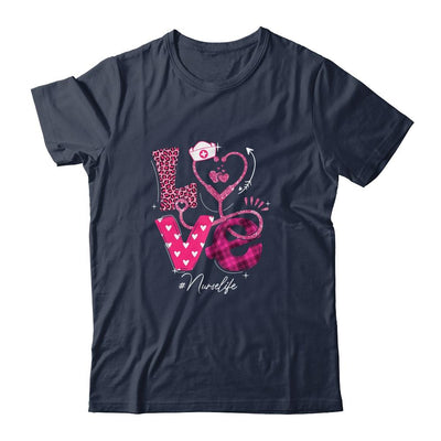 Nurse Life RN LPN CNA Healthcare Cheetah Heart Leopard Funny-T-Shirt & Tank Top-Classic T-Shirt-Navy