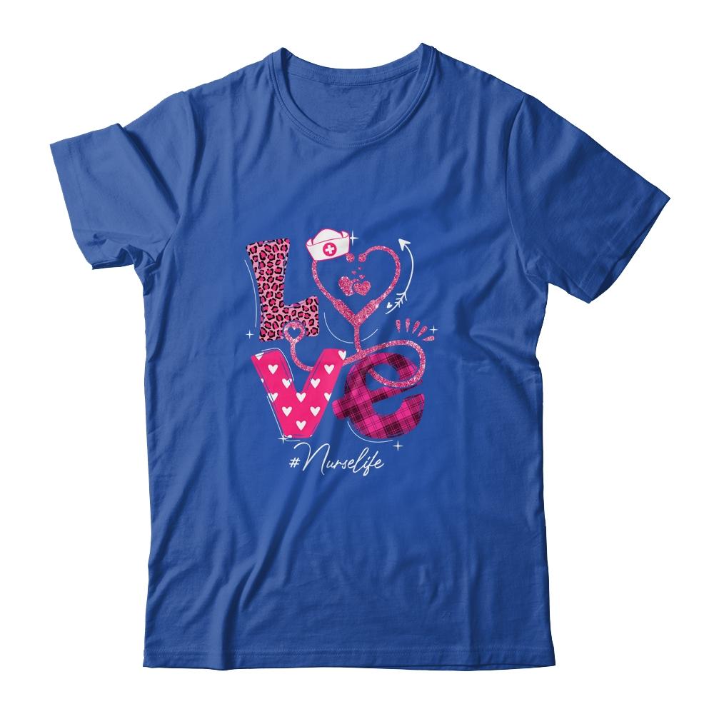 Nurse Life RN LPN CNA Healthcare Cheetah Heart Leopard Funny-T-Shirt & Tank Top-Classic T-Shirt-Royal