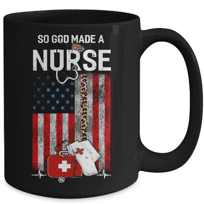 Nurse Usa Flag So God Made A Nursing Leopard Mug-Coffee Mug-