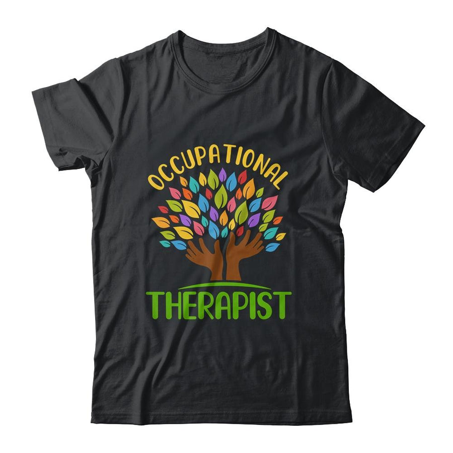 Occupational Therapist Special Needs Rainbow Tree-T-Shirt & Tank Top-Classic T-Shirt-Black
