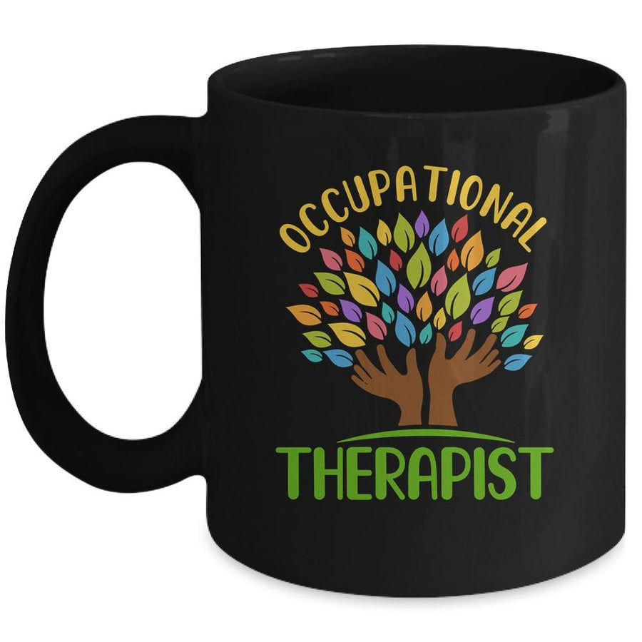 Occupational Therapist Special Needs Rainbow Tree Mug-Coffee Mug-Mug-Black