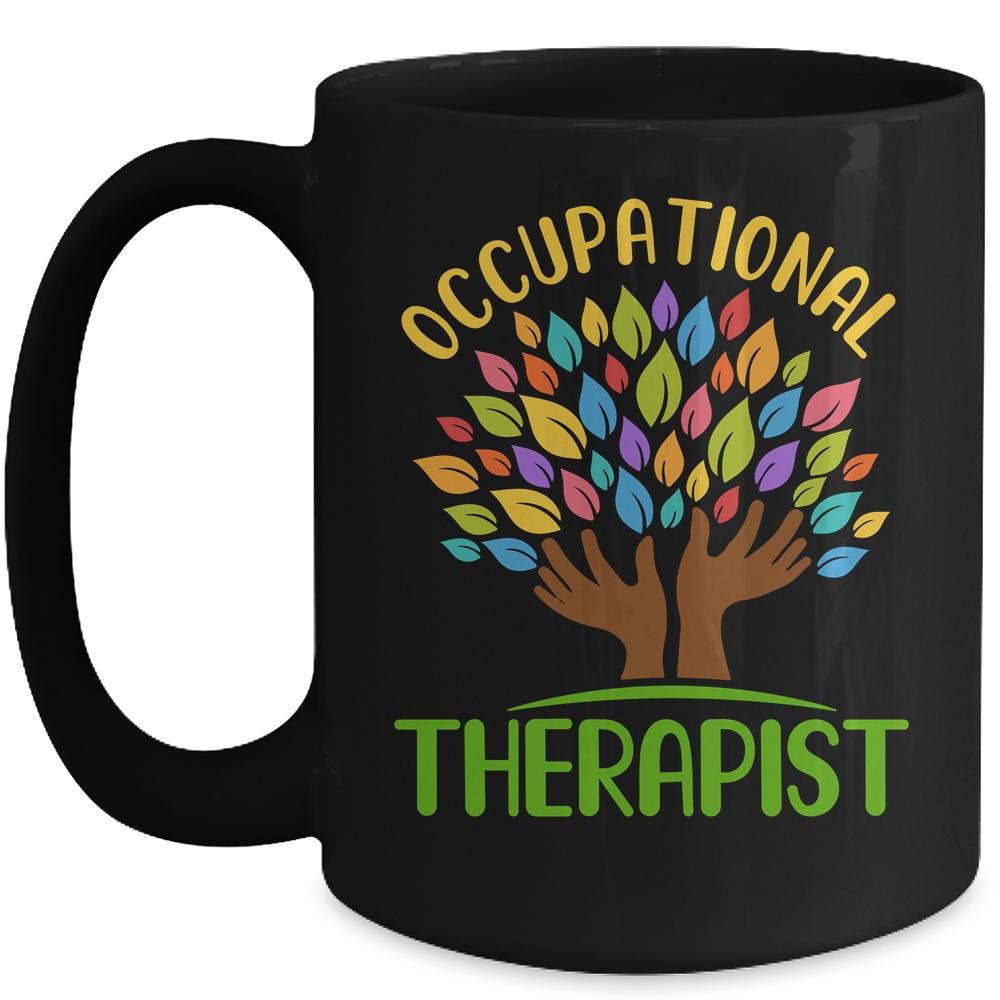 Occupational Therapist Special Needs Rainbow Tree Mug-Coffee Mug-Mug-Black