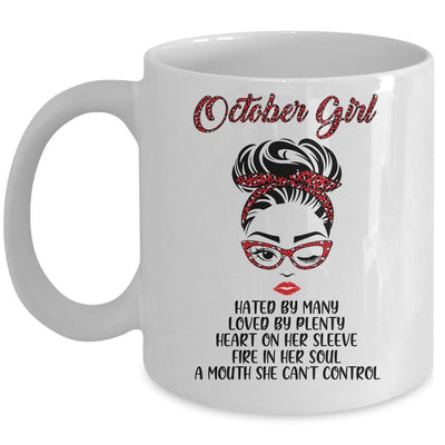 October Girl Hated By Many Loved By Plenty Leopard Women Mug-Coffee Mug-Mug-White