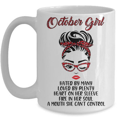 October Girl Hated By Many Loved By Plenty Leopard Women Mug-Coffee Mug-Mug-White