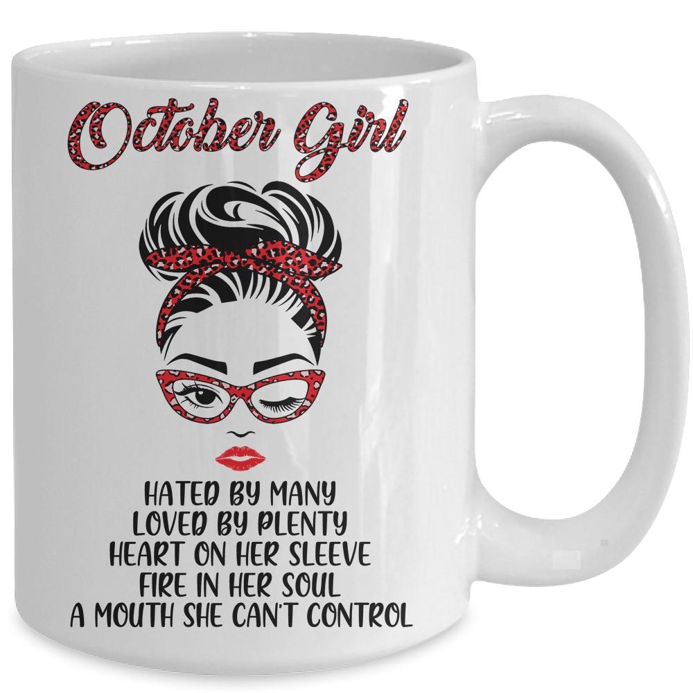 October Girl Hated By Many Loved By Plenty Leopard Women Mug-Coffee Mug-