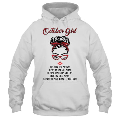 October Girl Hated By Many Loved By Plenty Leopard Women-T-Shirt & Tank Top-Pullover Hoodie-White