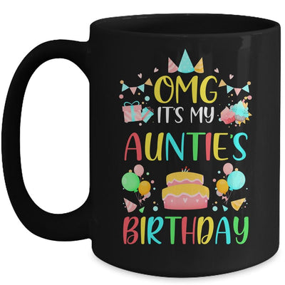 Omg It's My Auntie's Birthday Party Family Mug-Coffee Mug-Mug-Black