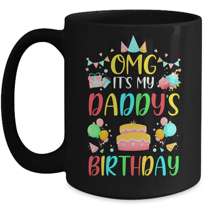 Omg It's My Daddy's Birthday Party Family Mug-Coffee Mug-Mug-Black