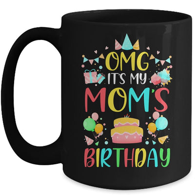 Omg It's My Mom's Birthday Party Family Mug-Coffee Mug-Mug-Black