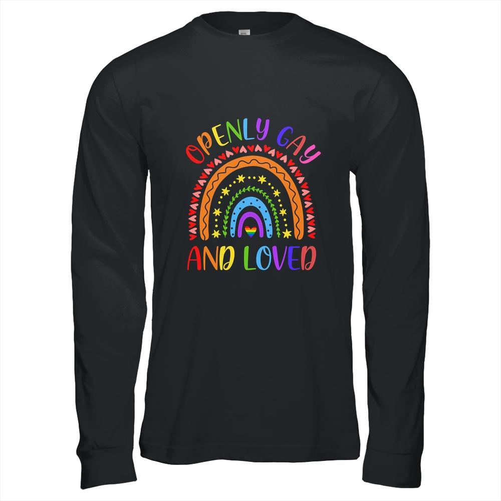 Openly Gay Loved Proud Pride Gays Lesbian LGBT LGBTQ-T-Shirt & Hoodie-Long Sleeve T-Shirt-Black