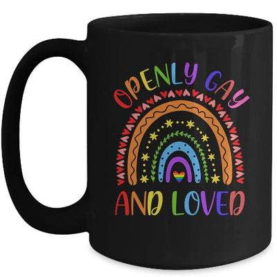 Openly Gay Loved Proud Pride Gays Lesbian LGBT LGBTQ Mug-Coffee Mug-Mug-Black