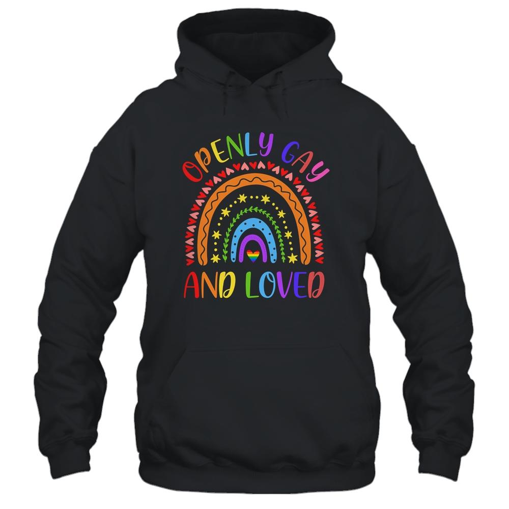 Openly Gay Loved Proud Pride Gays Lesbian LGBT LGBTQ-T-Shirt & Hoodie-Pullover Hoodie-Black