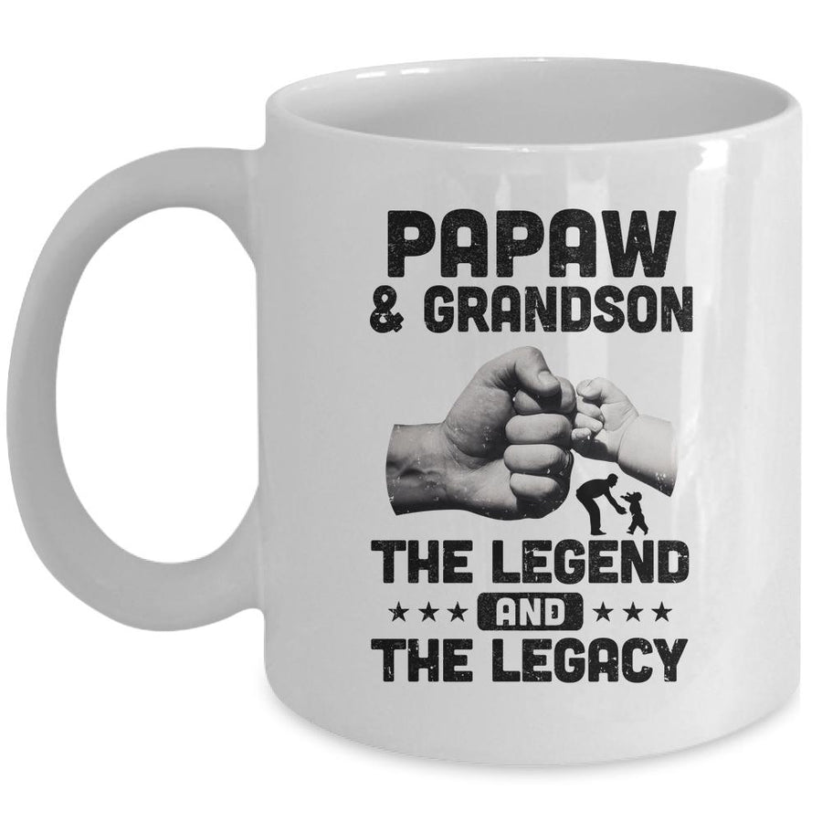 PaPaw And Grandson The Legend and The Legacy Mug-Coffee Mug-Mug-White
