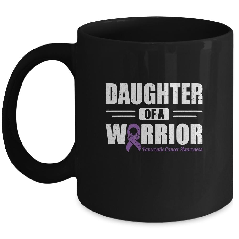 Pancreatic Cancer Awareness Daughter Of Warrior Green Gift-Coffee Mug-Mug-Black