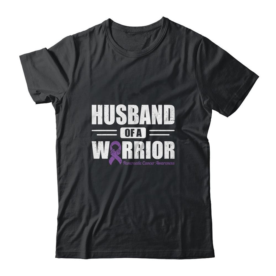 Pancreatic Cancer Awareness Husband Of Warrior Green Gift-T-Shirt & Hoodie-Classic T-Shirt-Black