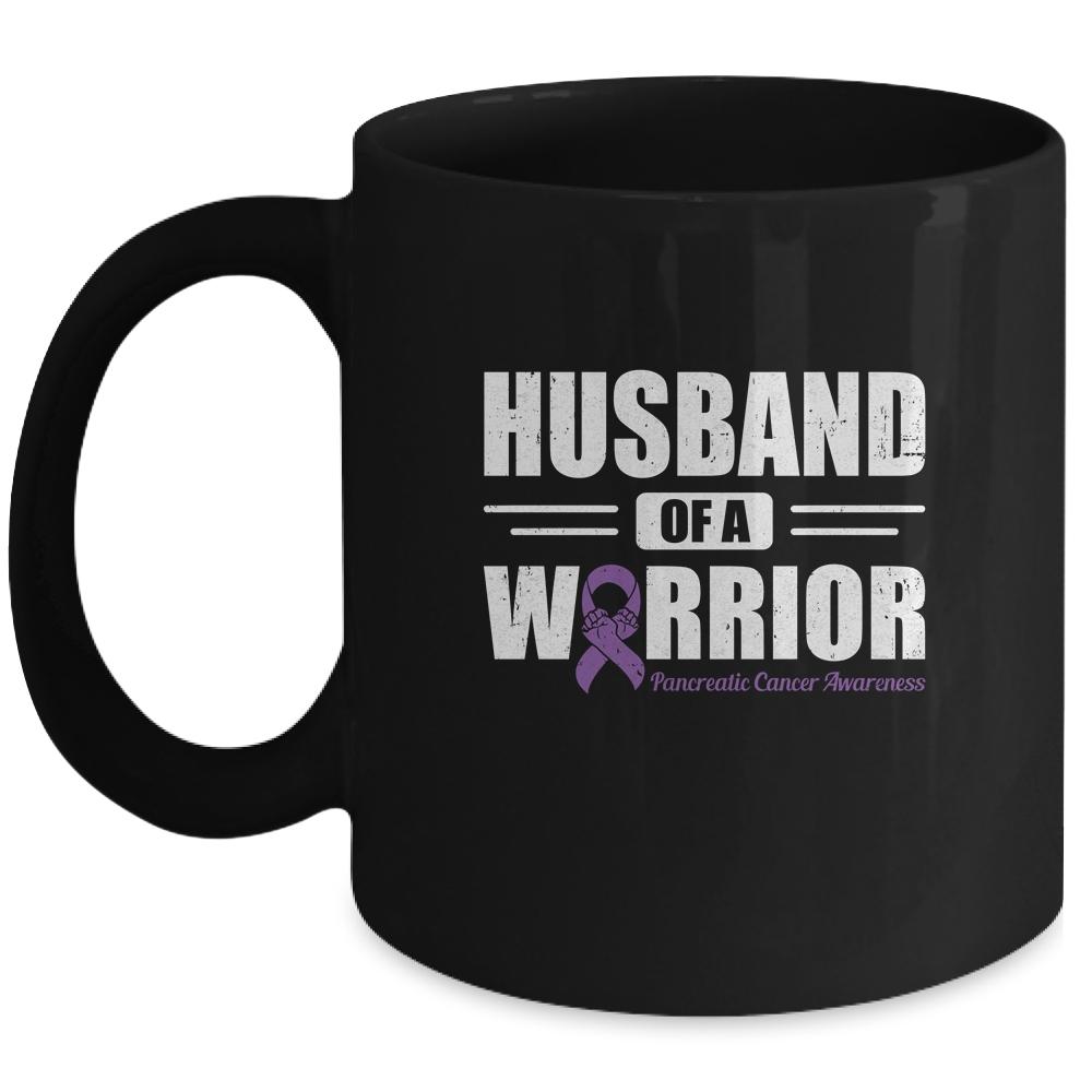 Pancreatic Cancer Awareness Husband Of Warrior Green Gift-Coffee Mug-Mug-Black