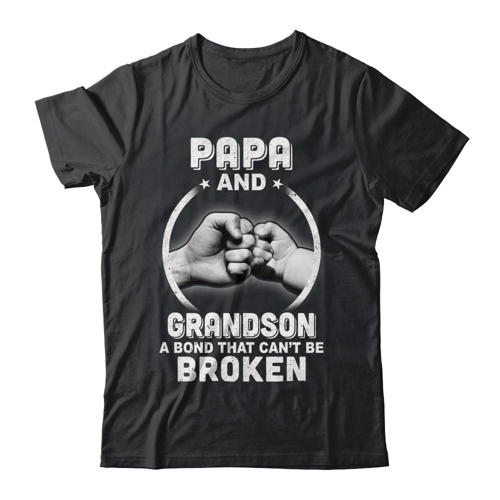 Papa And Grandson A Bond That Can't Be Broken-T-Shirt & Hoodie-Classic T-Shirt-Black