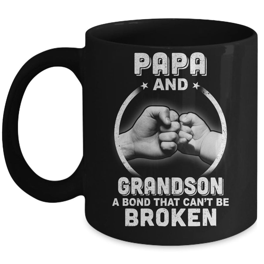 Papa And Grandson A Bond That Can't Be Broken Mug-Coffee Mug-Mug-Black