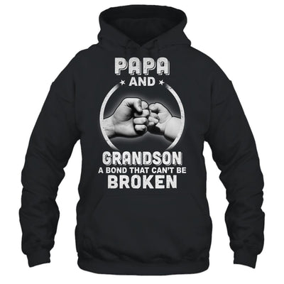 Papa And Grandson A Bond That Can't Be Broken-T-Shirt & Hoodie-Pullover Hoodie-Black
