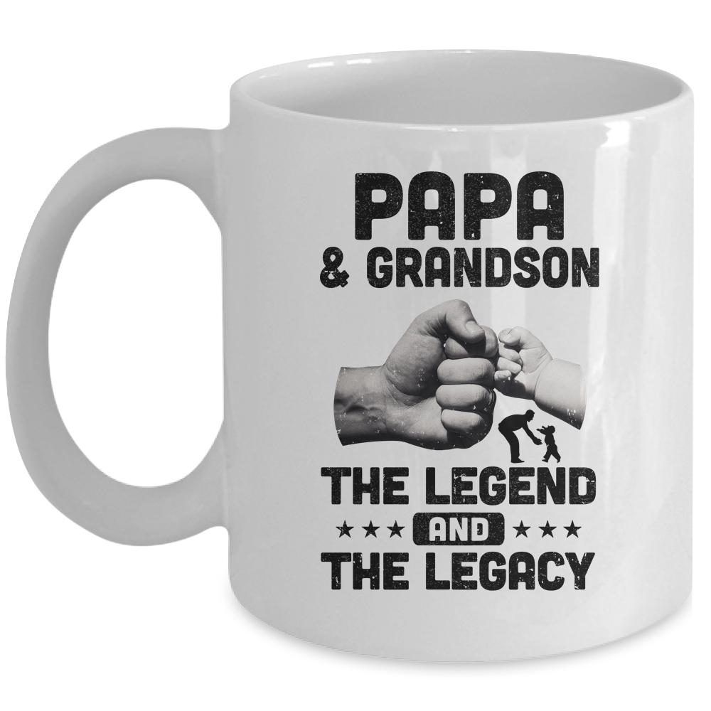 Papa And Grandson The Legend and The Legacy Mug-Coffee Mug-Mug-White
