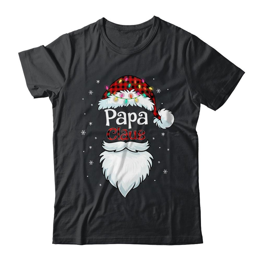 Papa Claus Beard Red Plaid Christmas Pajamas Xmas-T-Shirt & Sweatshirt-Classic T-Shirt-Black