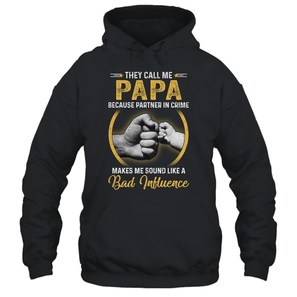 Papa For Men Funny Fathers Day They Call Me Papa-T-Shirt & Hoodie-Pullover Hoodie-Black