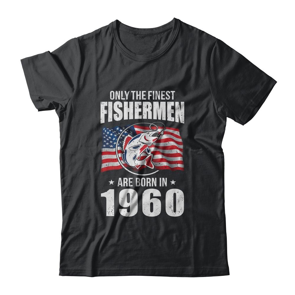 Papa Grandpa Fishing Fisherman 1960 61th Birthday Gift-T-Shirt & Hoodie-Classic T-Shirt-Black