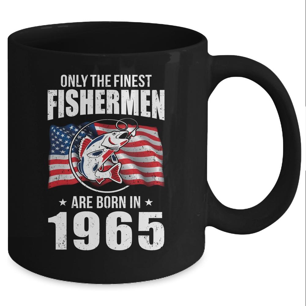 Papa Grandpa Fishing Fisherman 1965 56th Birthday Gift Mug-Coffee Mug-Mug-Black