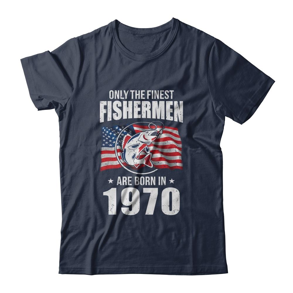 Papa Grandpa Fishing Fisherman 1970 51th Birthday Gift-T-Shirt & Hoodie-Classic T-Shirt-Navy