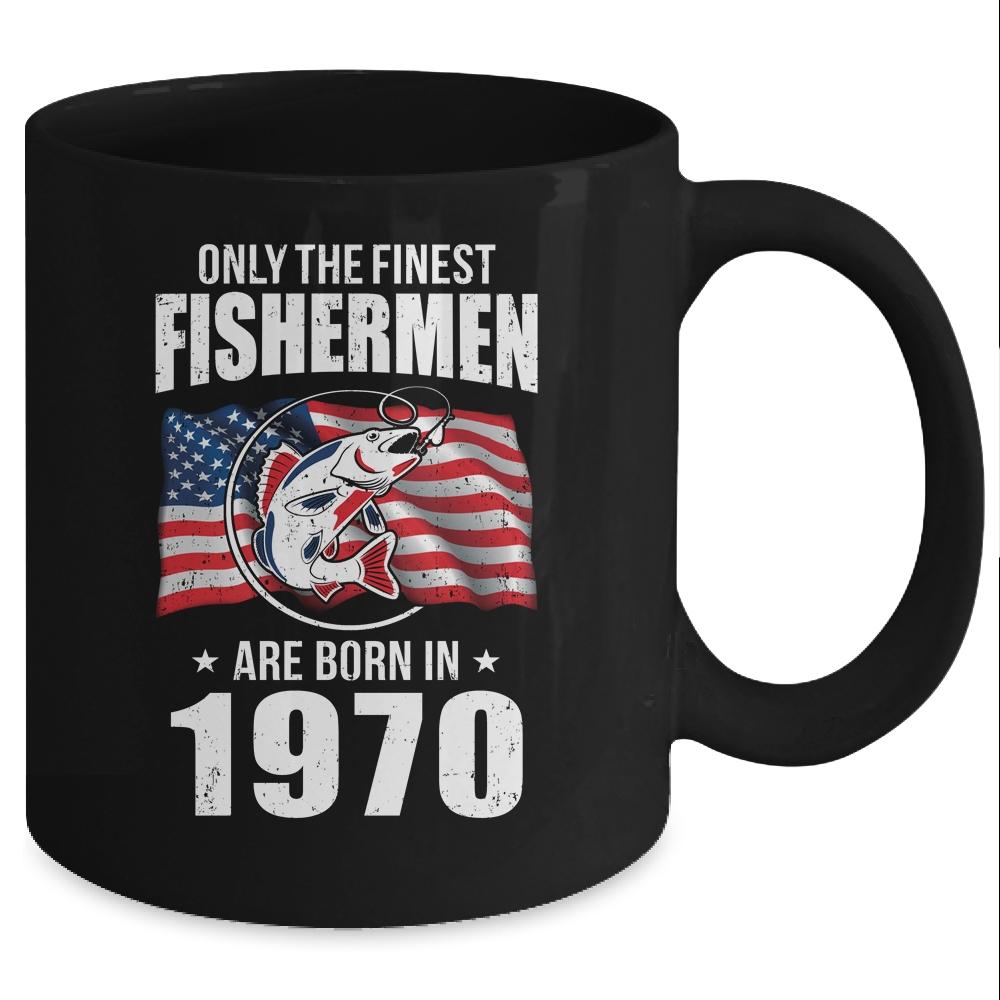 Papa Grandpa Fishing Fisherman 1970 51th Birthday Gift Mug-Coffee Mug-Mug-Black