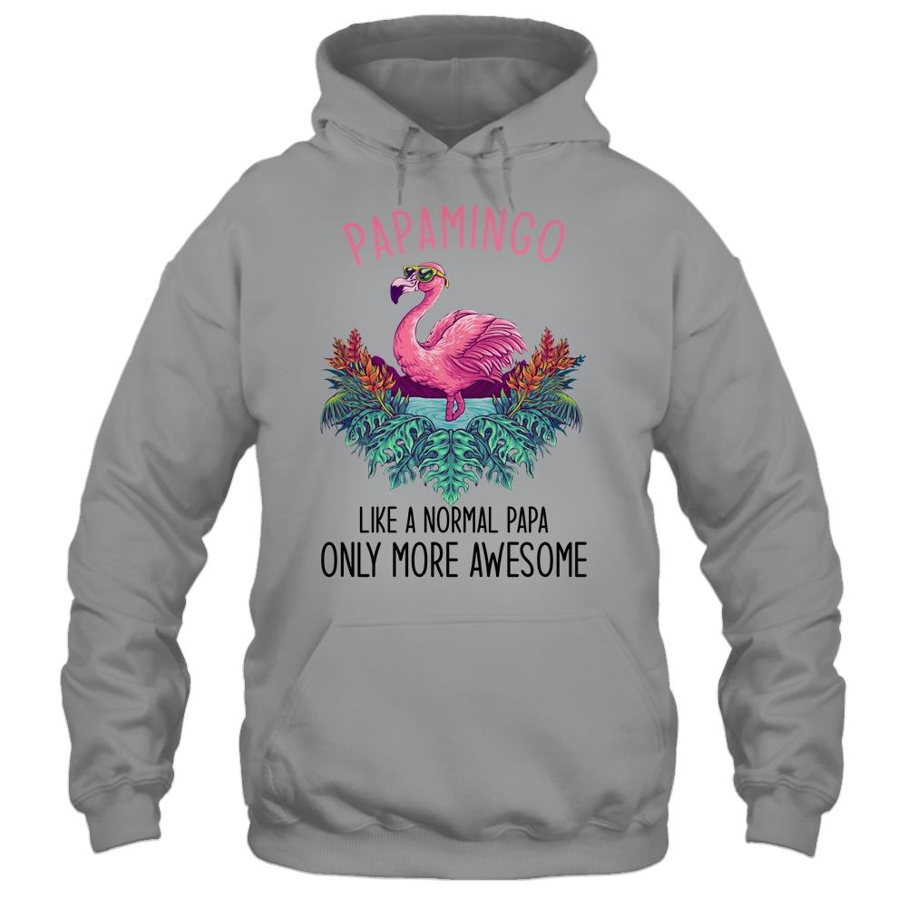 Papamingo Like A Papa Only Awesome Flamingo-T-Shirt & Hoodie-Pullover Hoodie-Sport Grey